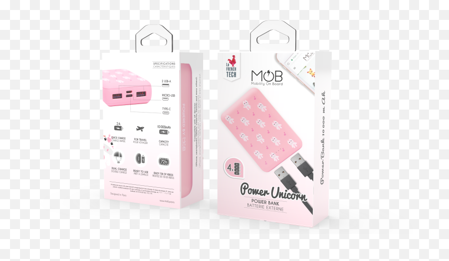 Power Bank Animals 10 000 Mah - Licorne Emoji,Toaster Strudel Emoji