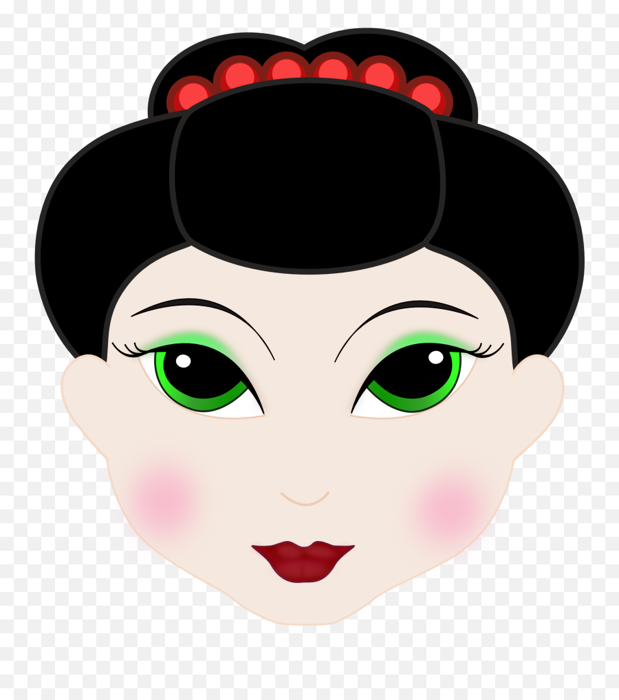 Girl Face Cartoon Head Anime - Chinese Woman Cartoon Face Emoji,Anime Face Emotions