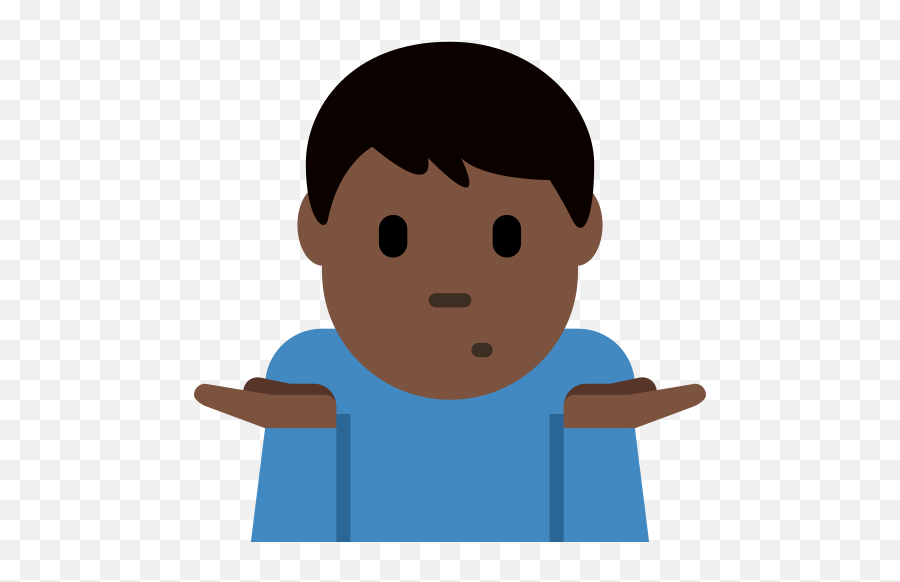 U200d Man Shrugging Dark Skin Tone Emoji - Shrug Shoulders Black Emoji,Black Emoji