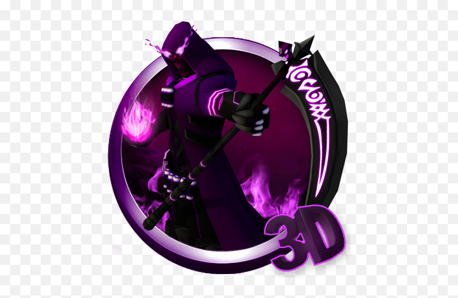 3d Neon Grim Reaper Apk Download For - Purple Grim Reaper Png Emoji,Grim Reaper Emoji