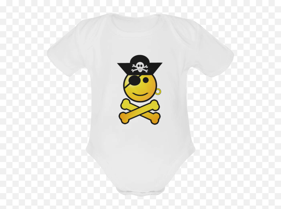 Smiley Emoji Baby Powder Organic Short - Short Sleeve,Powder Emoji