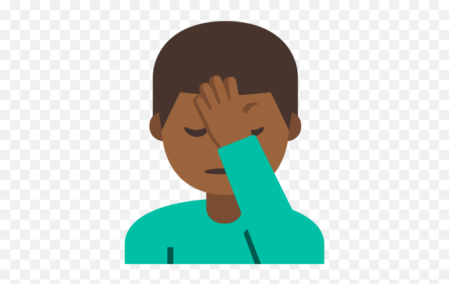 Medium - Brown Facepalm Emoji,Hand Hitting Head Emoji