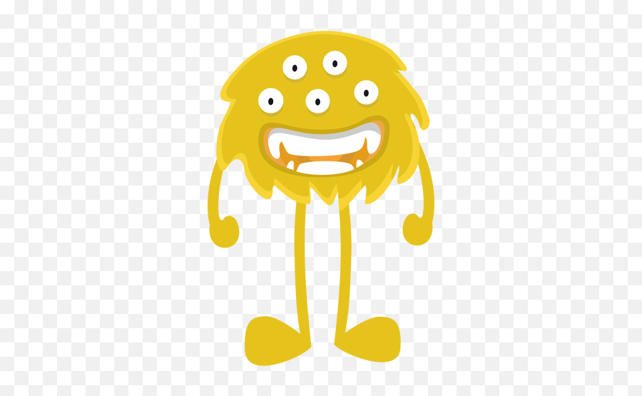 Monster Hairy Eye Flat - Happy Emoji,Emoticons De Monstros