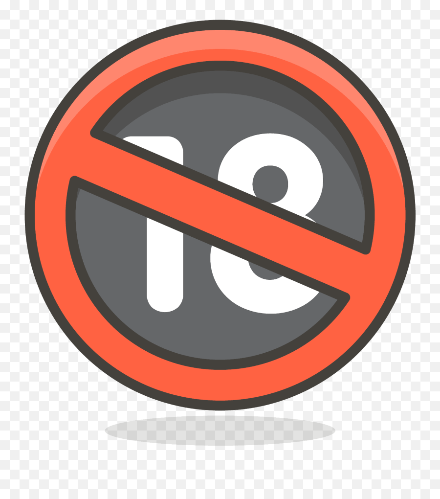 No One Under Eighteen Emoji Clipart - Pictogram Boven De Achttien,One Emojis