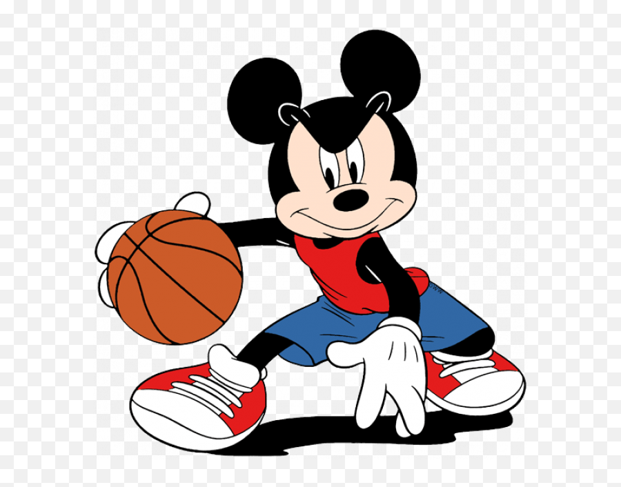 Mickey Mouse Playing Basketball - Clipart Mickey Mouse Basketball Emoji,Basketball Emoji Wallpaper