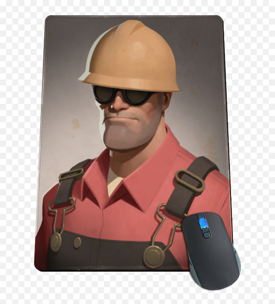 For Fans By Fansteam Fortress 2 Engineer Portrait Mousepad - Team Fortress 2 De Engineer Emoji,Tf2 Pyro Emoticons