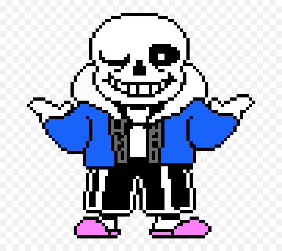 Pixel Art Gallery - Sans Sprite Emoji,Troll Shrug Emoticon