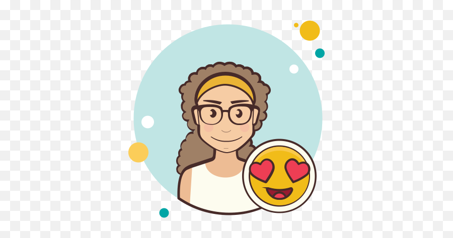 Female In Love Icon In Circle Bubbles Style - Girl Curly Hair Icon Emoji,Heart Love Emoticons Steam