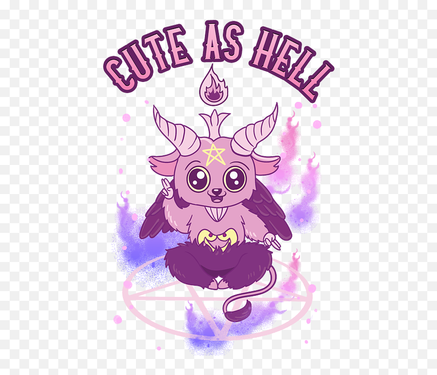 Cute As Hell Anime Kawaii Baphomet Pastel Goth Pun Duvet Emoji,Gothic Pictures Of Mixed Emotions