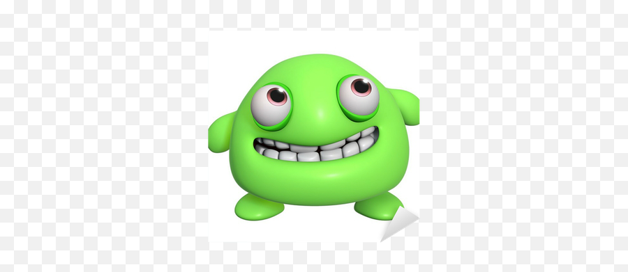 3d Cartoon Cute Green Monster Sticker U2022 Pixers - We Live To Emoji,Animated Pirate Laughing Emoticon