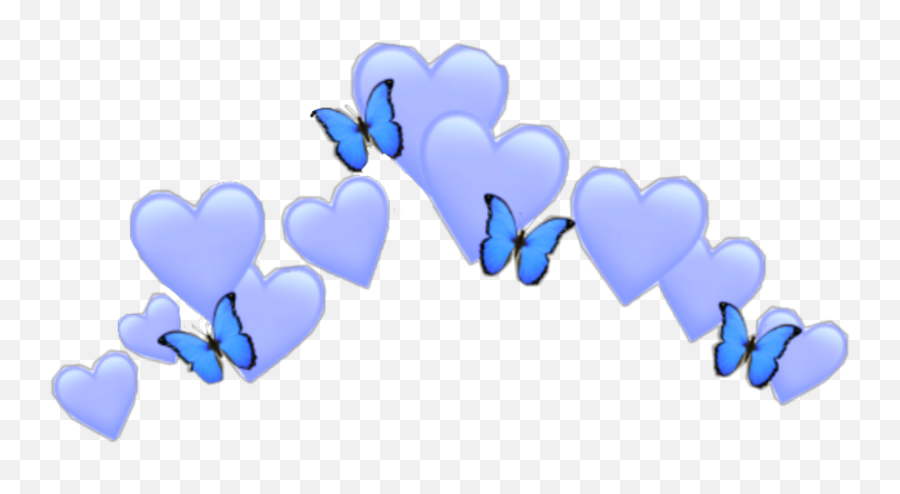 Blue Heart Sticker - Blue Heart Crown Transparent Png Emoji,Blue Heart Emoji