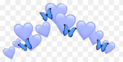 Blue Heart Sticker - Blue Heart Crown Transparent Png Emoji,Blue Heart Emoji
