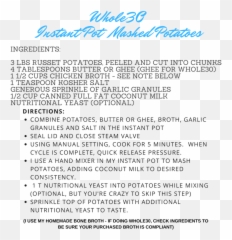 Instant Pot Mashed Potatoes - Document Emoji,Whole30 Emotions