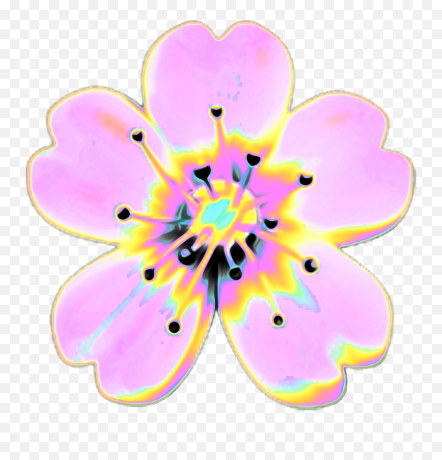 Flower Emoji Holographic Sticker By Dinaaaaaah - Girly,Flower Emoji Sticker