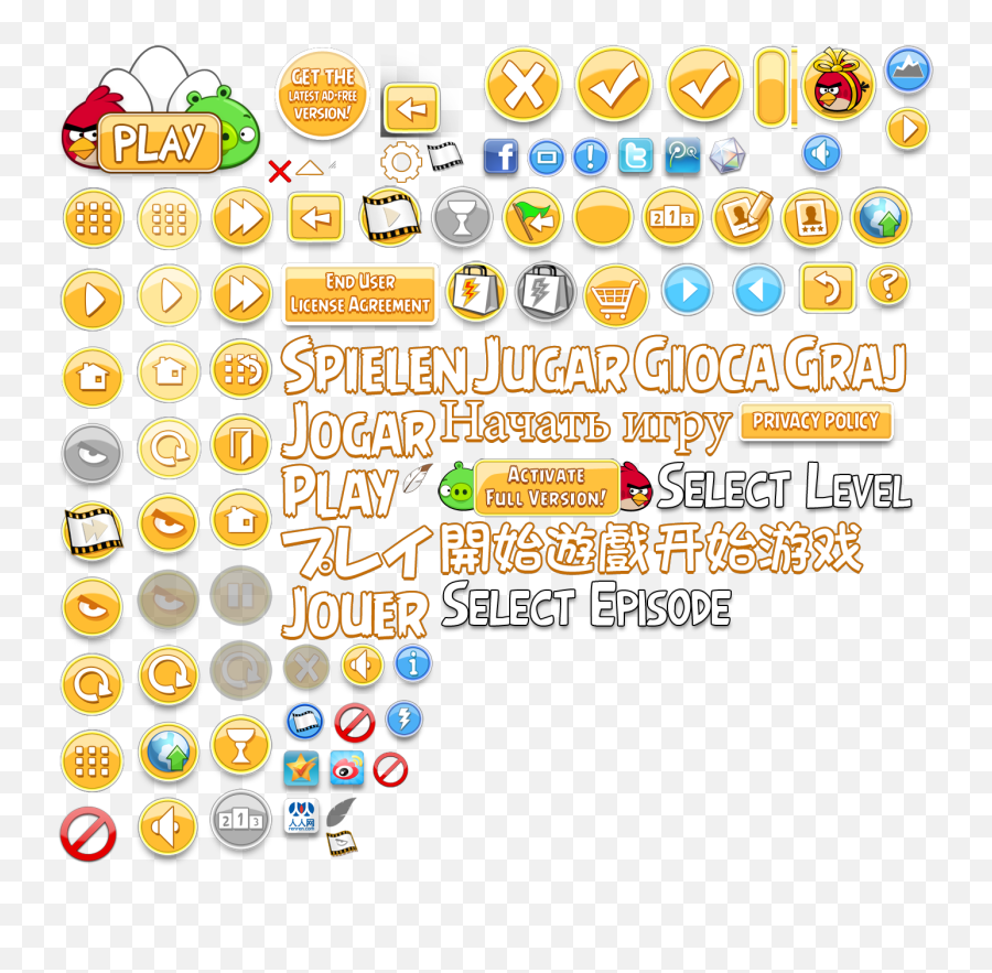 Angry Birds Windows - The Cutting Room Floor Angry Birds Buttons Sheet Emoji,How Birds Show Emotions