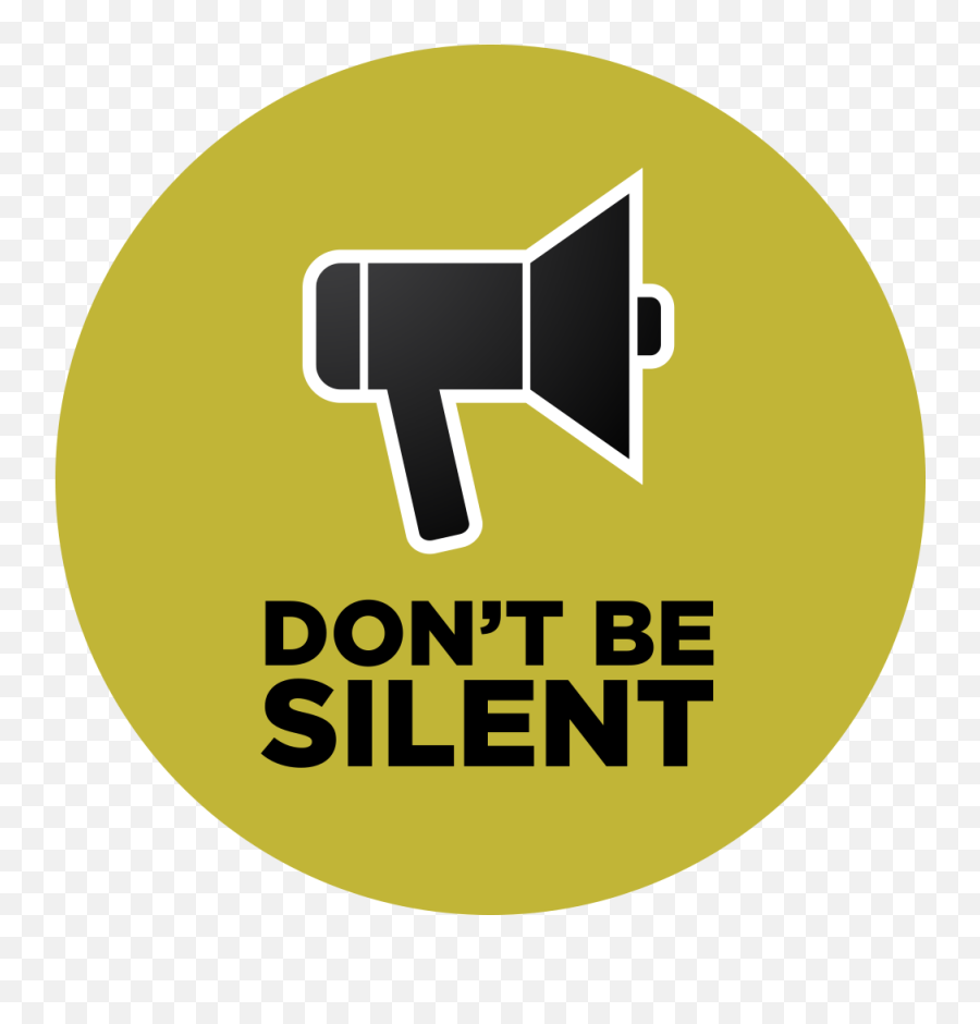 A Golden Circle Contains A Black Megaphone And The Clipart - Do Not Be Silent Logo Emoji,Where Is The Megaphone Apple Emojis