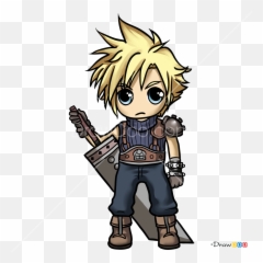 How To Draw Cloud Chibi Final Fantasy - Draw Cloud Final Fantasy Emoji,Final Fantasy Emojis Transparent