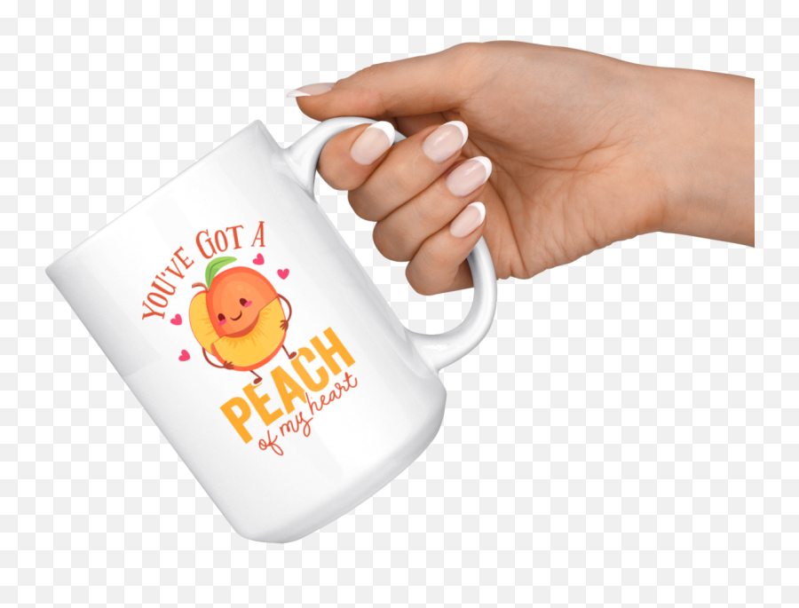 Youu0027ve Got A Peach Of My Heart - 15oz White Mug Fp57b15oz Mug Emoji,Emoticon Of The Peach