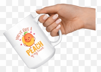 Youu0027ve Got A Peach Of My Heart - 15oz White Mug Fp57b15oz Mug Emoji,Emoticon Of The Peach