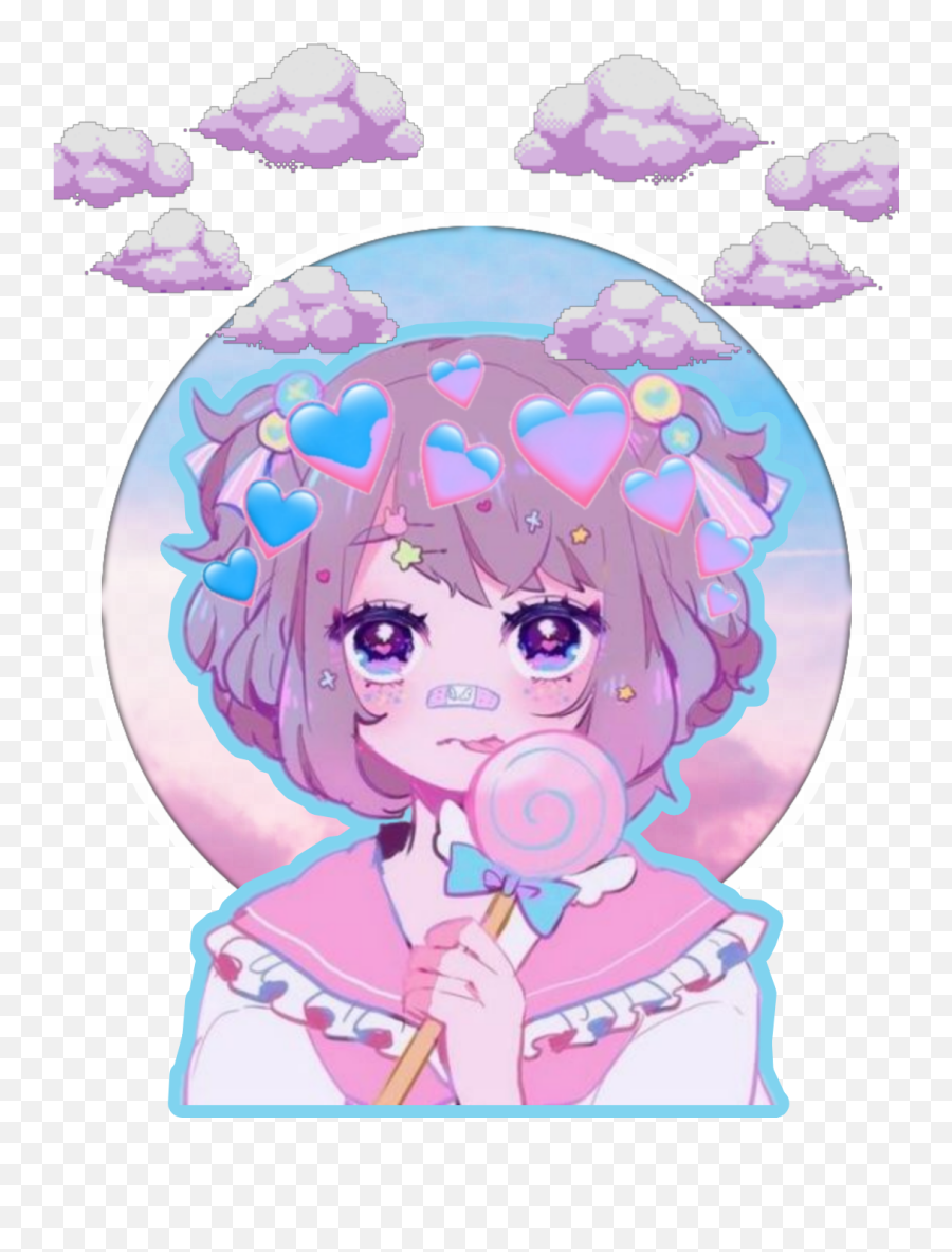Animegirl Animequotes Animeedit Sticker Emoji,Cloud Candy Emoji