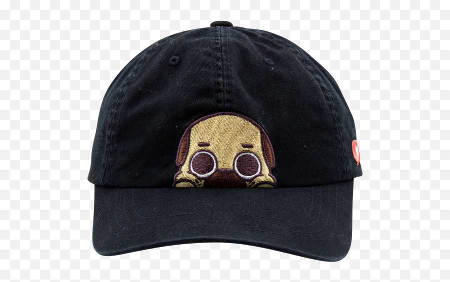 Peeking Puglie Dad Hat - Unisex Emoji,Rock And Roll Emoji Hat