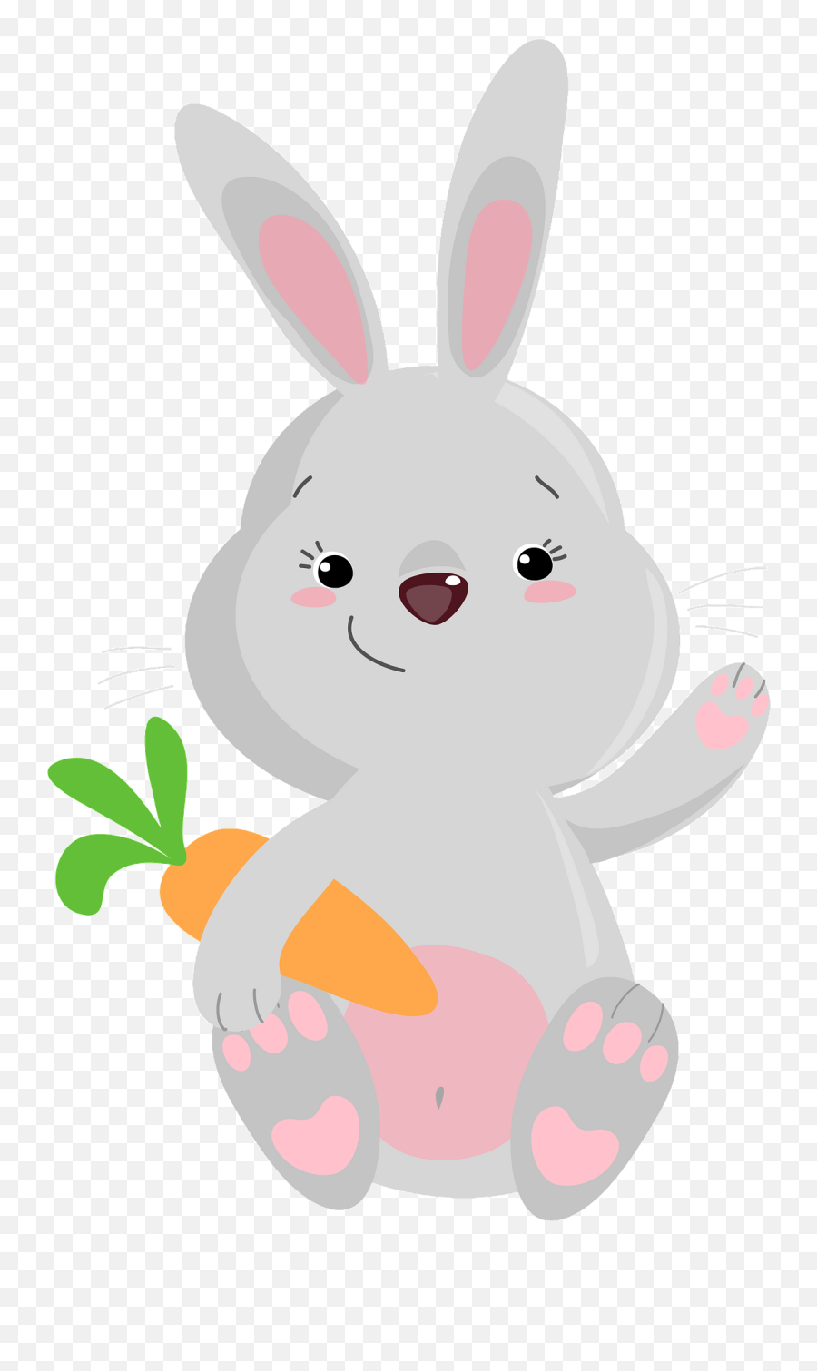 Bunny With Carrot Clipart - Bunny Carrot Clipart Emoji,Bunny Holding Cake Emoticon