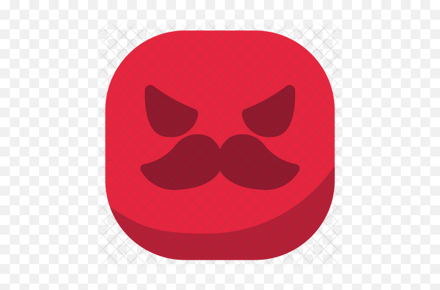 Free Angry Face With Mustache Flat - Dot Emoji,Mad Moustache Emojis