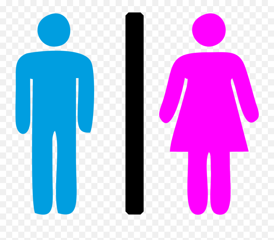 Men Women Toilet Sign Clipart Icon - Men And Women Icon Emoji,Emoji Female Icon Png