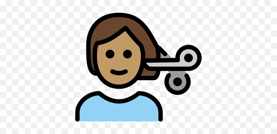 Person Cutting Hair With Medium Skin Tone Emoji,Bicep Emoticon Clipart