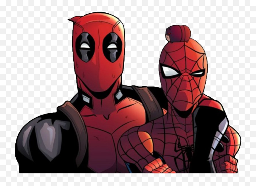 Spiderman Deadpool Daredevil Sticker - Spider Man Deadpool Png Emoji,Daredevil Emoji