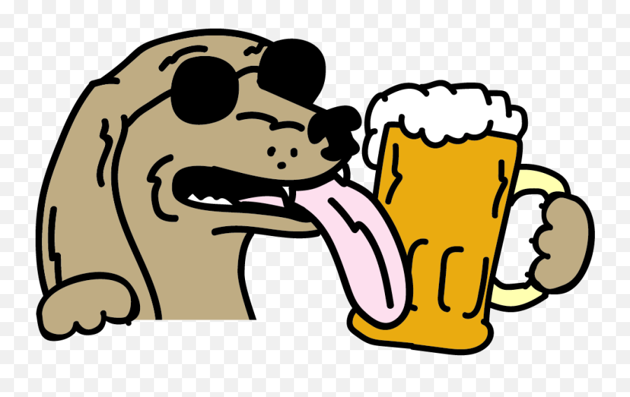 Ios Android Giphy Gangster Cartoon - Dog Beer Cartoon Emoji,Gangster Emojis