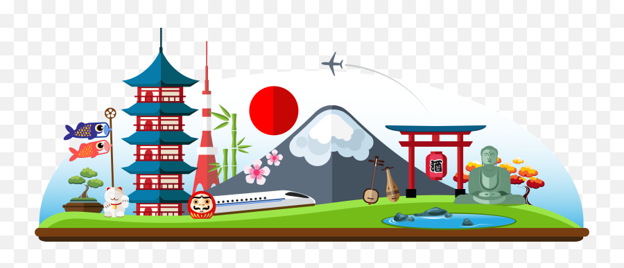 Japanese Clipart Landmark Japanese Landmark Transparent - Travel Japan Clip Art Emoji,Japanese Emoticon With Scissors