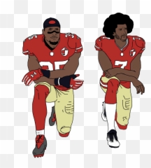 Library Of Football Player Side Profile Png Black And White - Colin Kaepernick Kneeling Transparent Emoji,Nfl Football Team Player Emoji