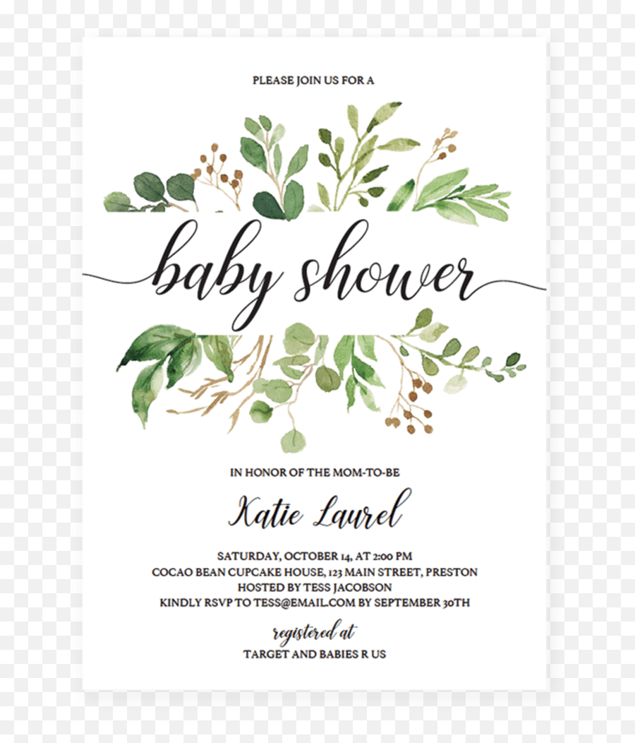 Girls Floral Butterfly Baby Shower - Wedding Invitation Template Free Download Emoji,Baby Emoji Pictionary