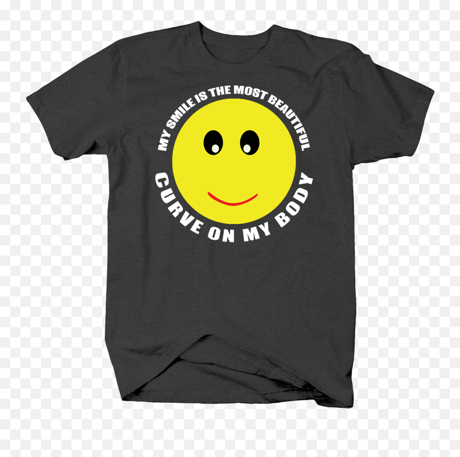 Smile Is The Most Beautiful Curve Tshirt For Big Men 3xl Dark Gray - Walmartcom Emoji,Emoticons Sarcastic Smile