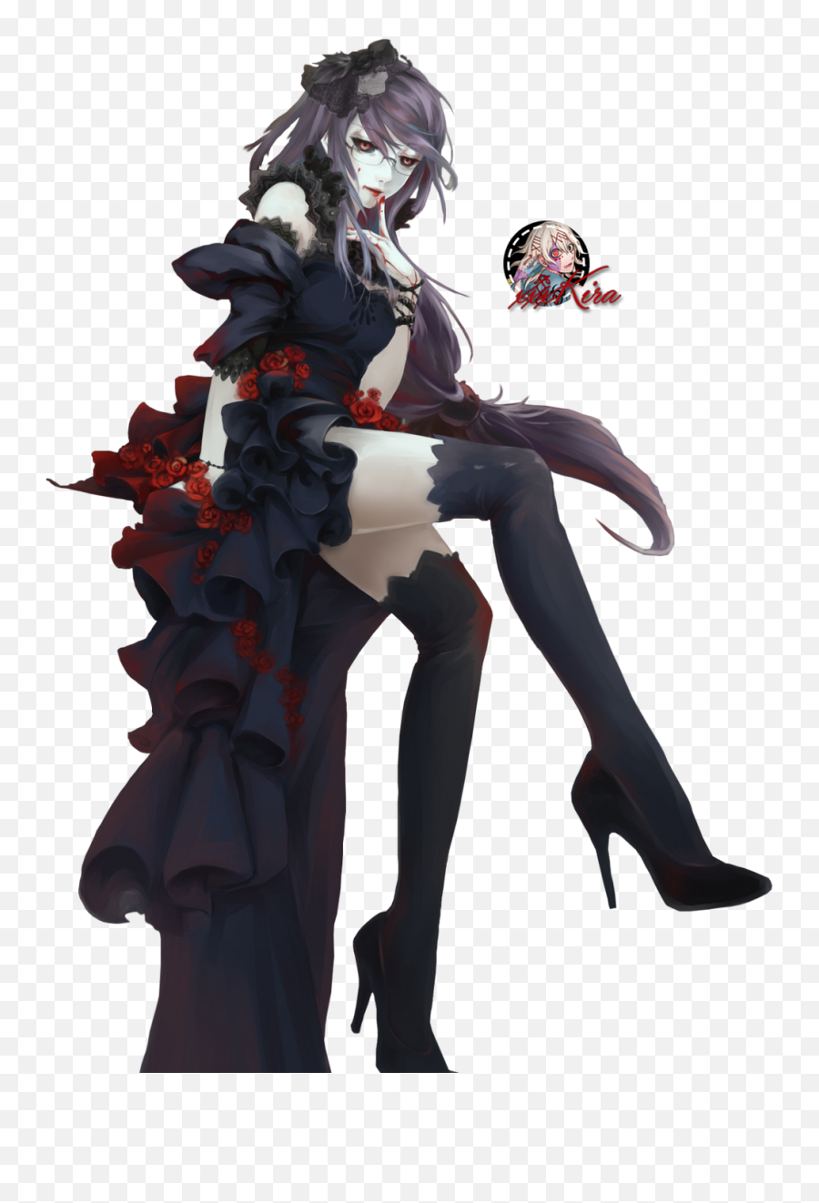 Character Creation V2 - Rize Tokyo Ghoul Black Dress Emoji,Anime Emotion Detector Gun