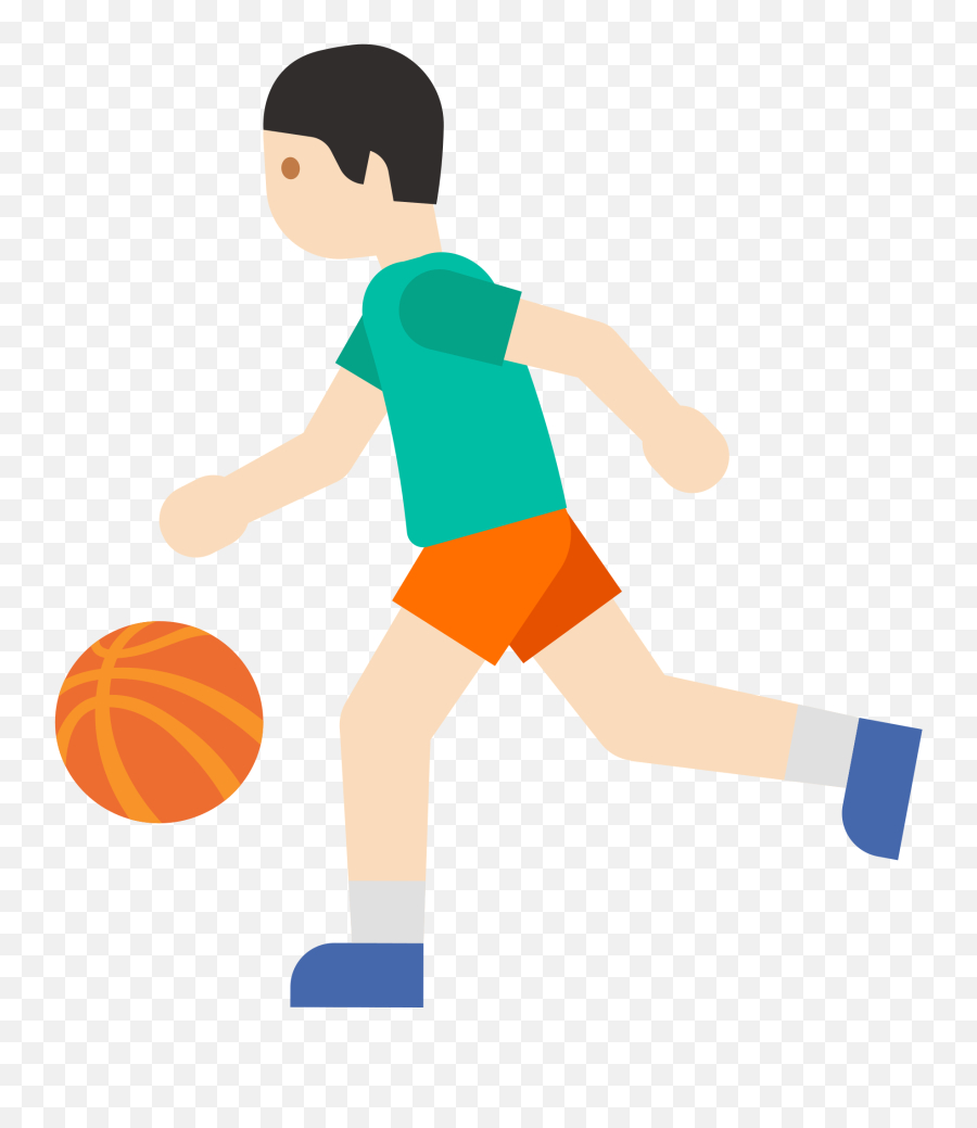 Person Bouncing Ball Emoji Clipart - Android Emoji Basketball,Kicking Man Emoji