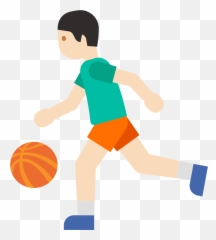 Person Bouncing Ball Emoji Clipart - Android Emoji Basketball,Kicking Man Emoji