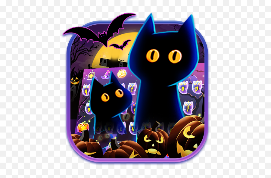 Download Black Cat 2019 Keyboard Theme On Pc U0026 Mac With - Fictional Character Emoji,Cat In The Hat Pc Emoji