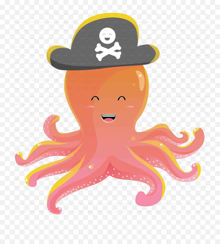 Cute Octopus Vector Illustration Emoji,Octopus Emotions