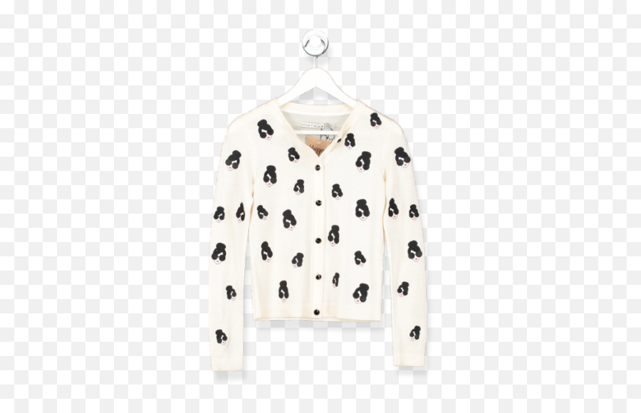 Alice Olivia Stavey Emoji Cream Button Up Detailed Face Pattern Cardigan Uk S,Hm Emoji