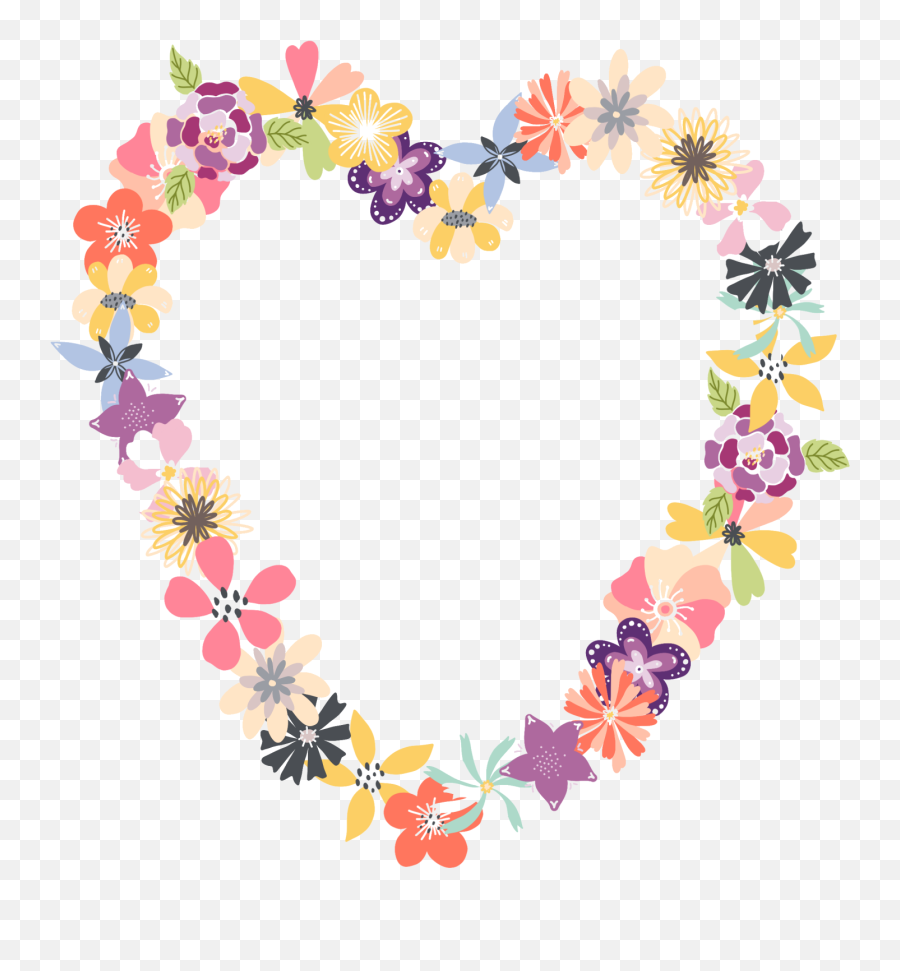 Romantic Vector Flower Heart Png Clipart Png Mart Emoji,Purple Heart Emoji Outline