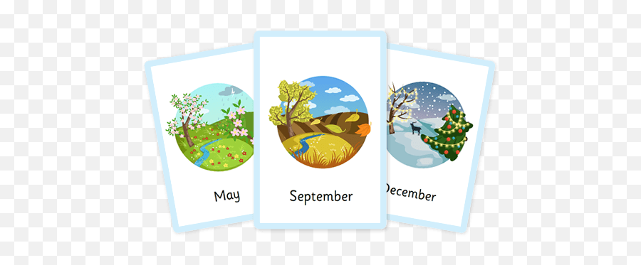 Free Printable Flash Cards - Months And Seasons Flashcards Emoji,Emoji Flashcards