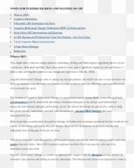Doc Cbt Notes For Further Reading And Mastery Of Course - Pdf Cognitive Distortions Worksheets Cognitive Behavioral Therapy Techniques Emoji,Emotion Worksheets
