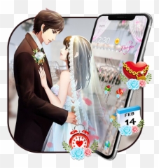 Romantic Couple Sweet Love Wallpaper - Wedding Dress Emoji,Cute Couple Emoji Stories