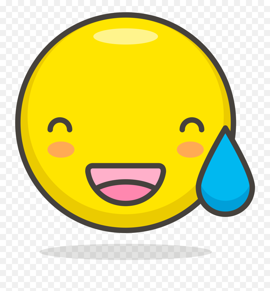 007 - Cartoon Sweating Face Transparent Emoji,Sweat Emoticon Text