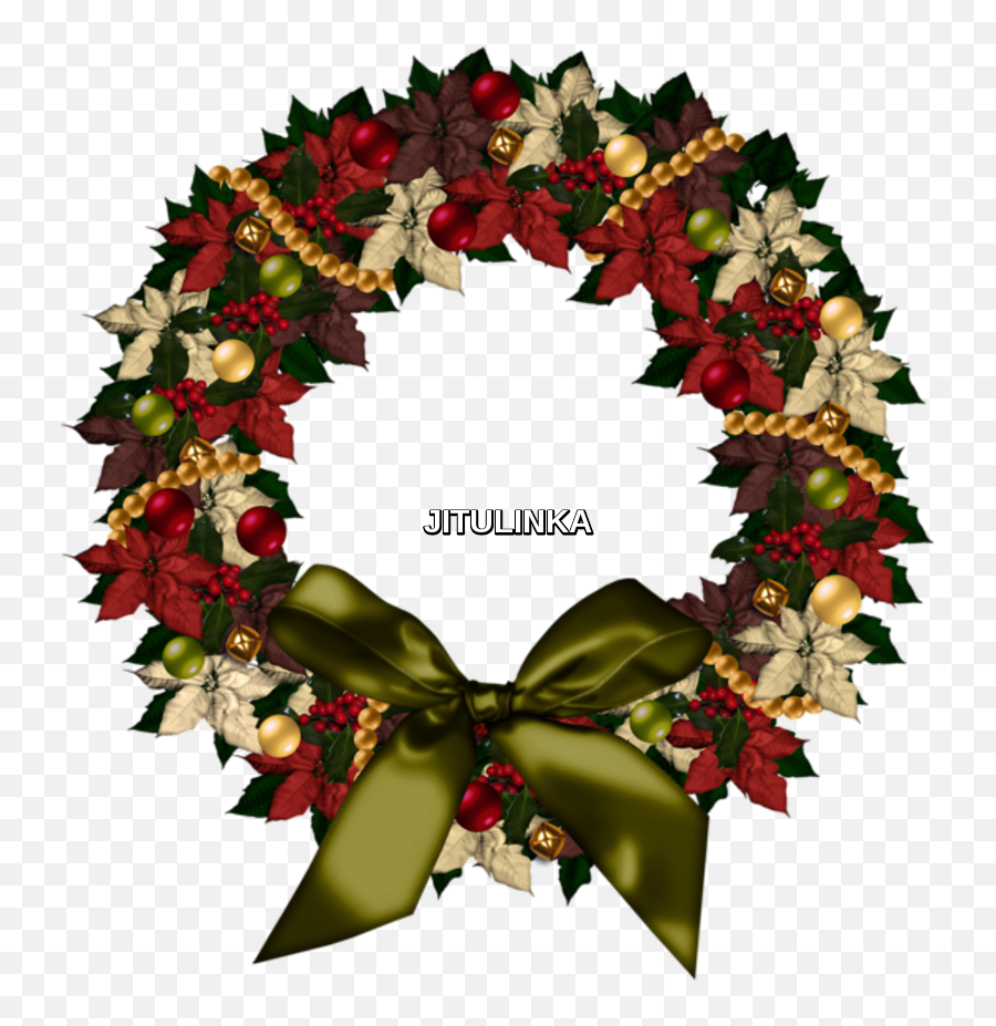 Christmas Wreath Clip Art - Christmas Png Download 800856 Transparent Background Christmas Wreath Clipart Emoji,Wreath Emoji Transparent Background