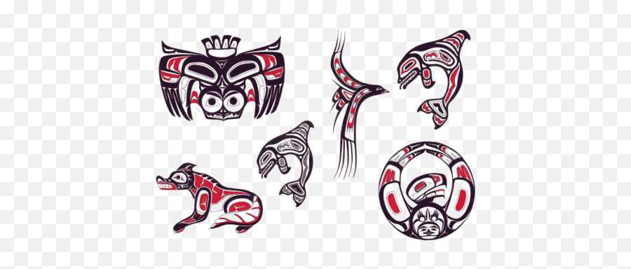 Emoticon Head Symbol Png Clipart - Haida Tattoo Emoji,Aztec Symbols Emoticons