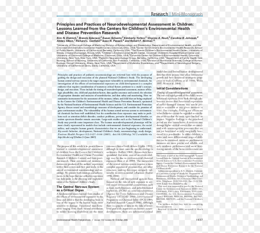 Pdf Principles And Practices Of Neurodevelopmental - Document Emoji,Neurosensory Processing Mechanisms On Emotions