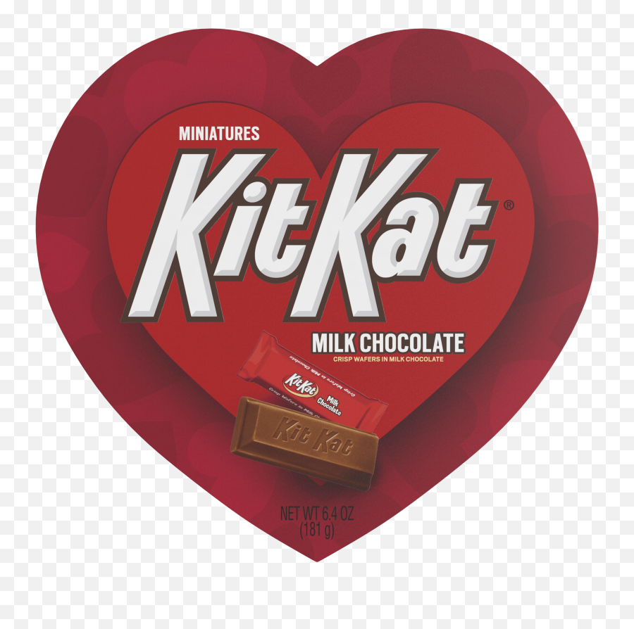 Kit Kat Chocolate Wafer Miniatures Candy Valentineu0027s Heart Box 64 Oz - Walmartcom Kit Kat Miniatures Heart Emoji,Conversation Hearts Emotions Android